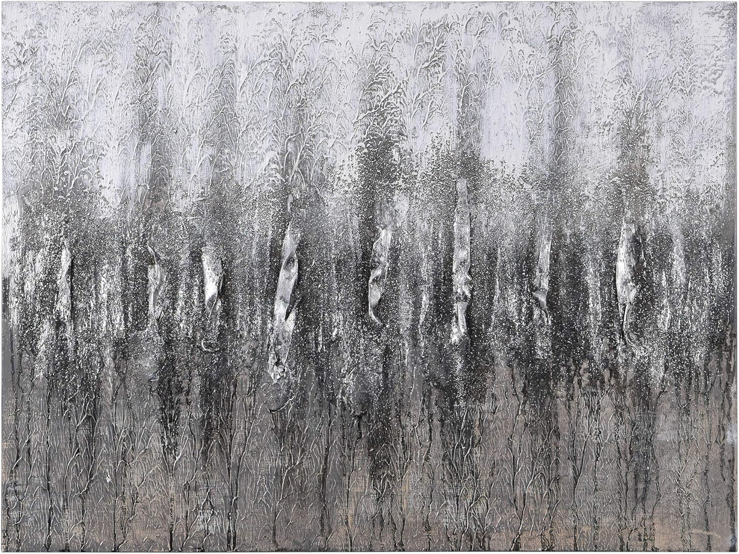 Empire Art Direct Gray Frequency Textured Metallic Hand Painted Wall Art, 30" x 40" x 1.5", Ready to Hang