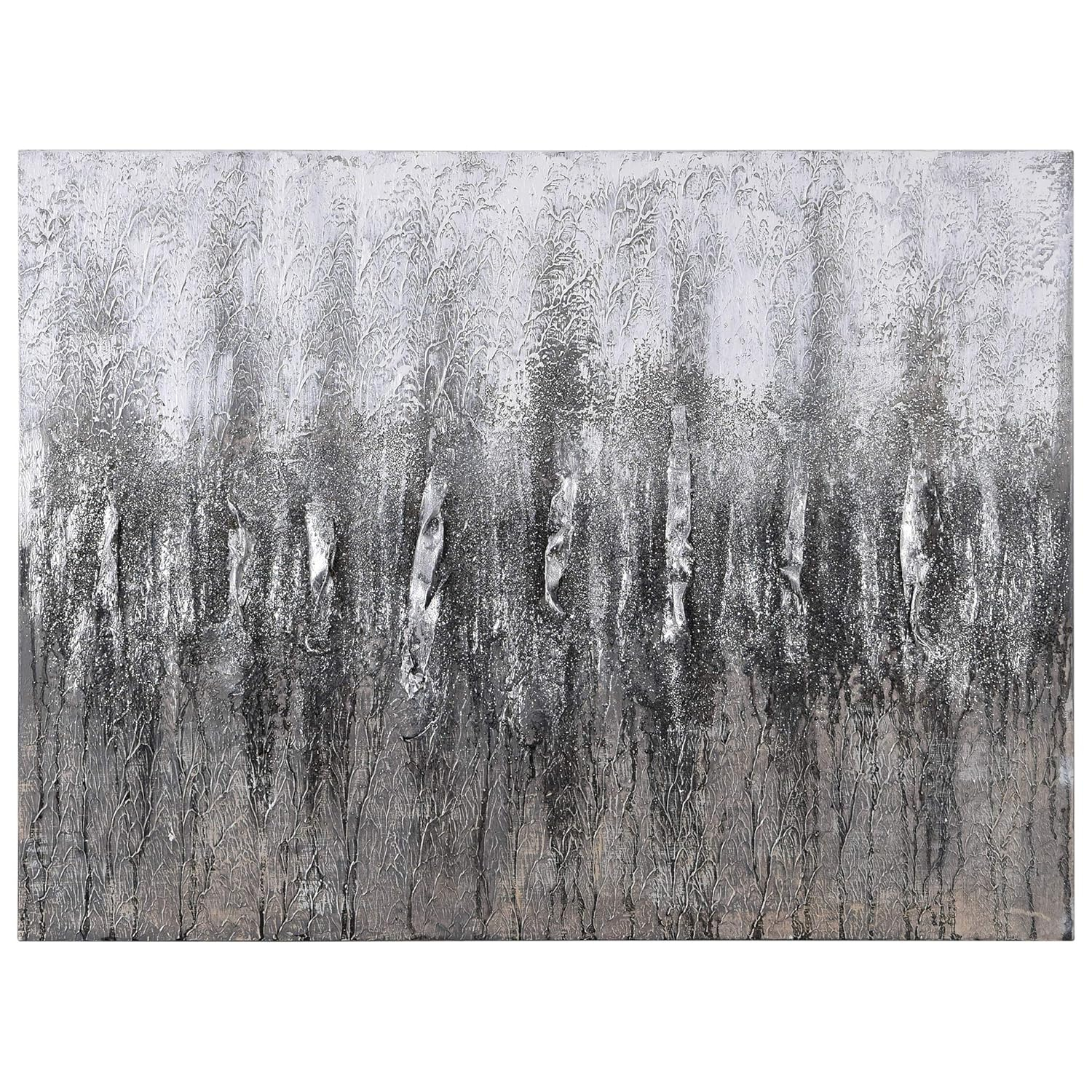 Empire Art Direct Gray Frequency Textured Metallic Hand Painted Wall Art, 30" x 40" x 1.5", Ready to Hang