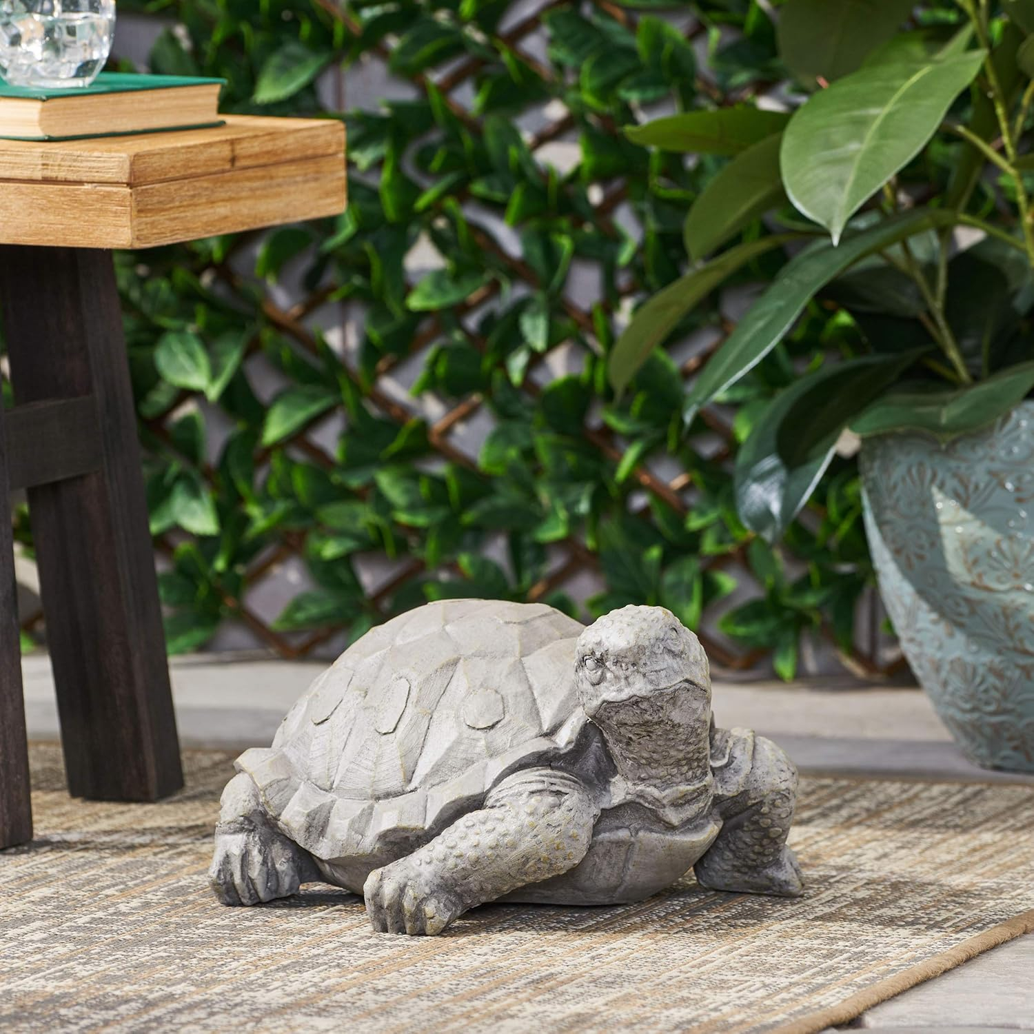 Christopher Knight Home Irwington Outdoor Turtle Statue, Dark Gray
