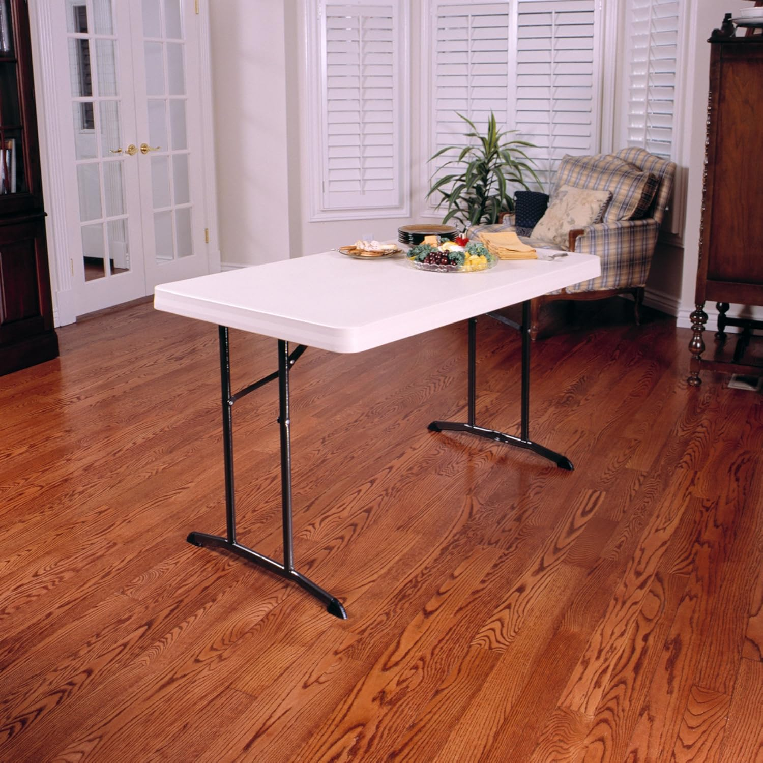 Lifetime 4 Foot Rectangle Folding Table, Indoor/Outdoor Commercial Grade, Almond (80568)