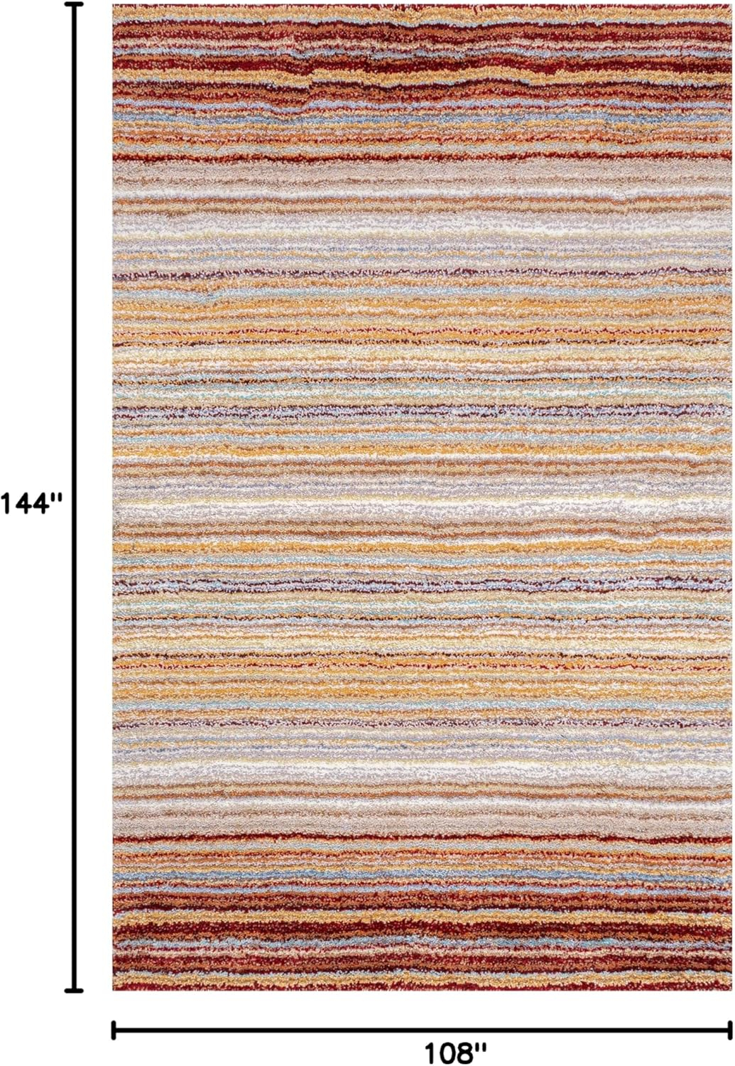 Drey Ombre Shag Red Multi 9 ft. x 12 ft. Area Rug