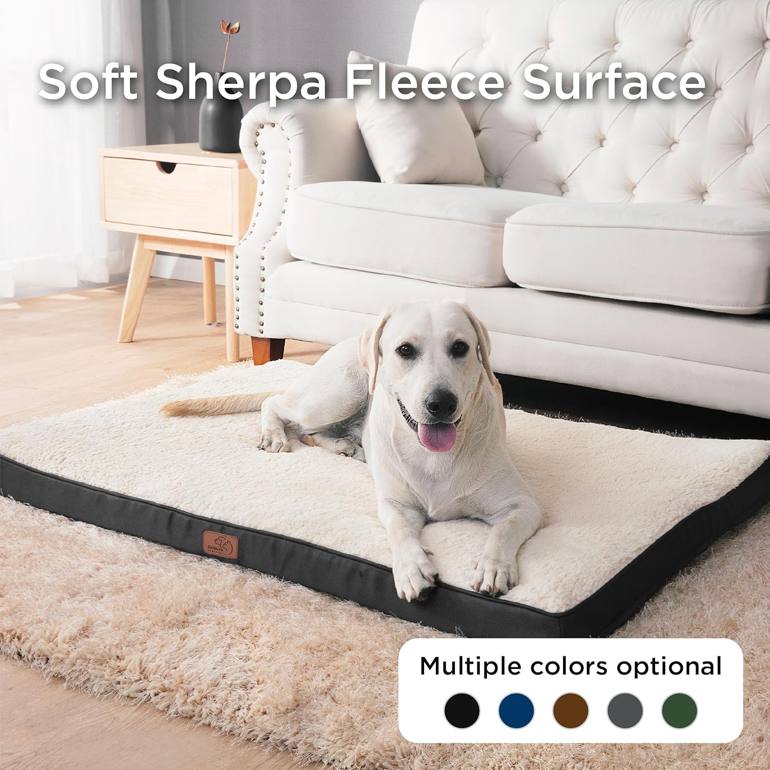 Bedsure Dog Bed Large Sized Dog - Orthopedic Waterproof Pet Beds with Removable Washable Cover, Egg Crate Foam Puppy Mat, Suitable for Pet Up to 65 lbs