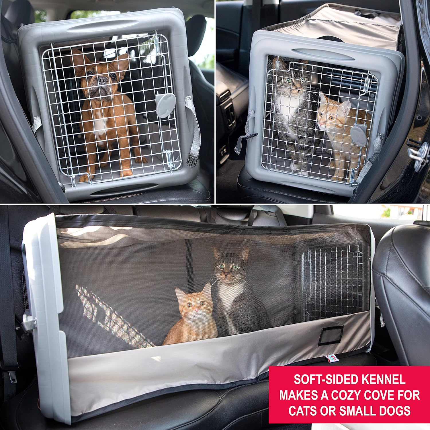 Large Portable Waterproof Pet Travel Kennel with Mesh Panels