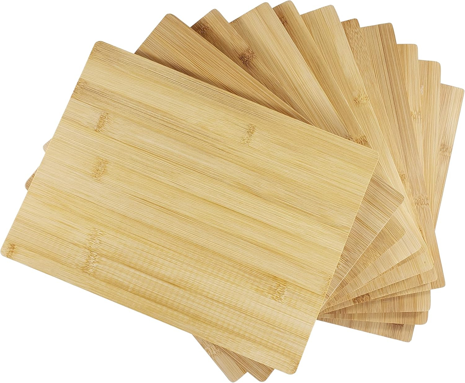 (Set of 12) 12"X9" Bulk Plain Bamboo Cutting Chopping Board | For Customized, Personalized Engraving Purpose | Wholesale Premium Bamboo Board (Without Handle)