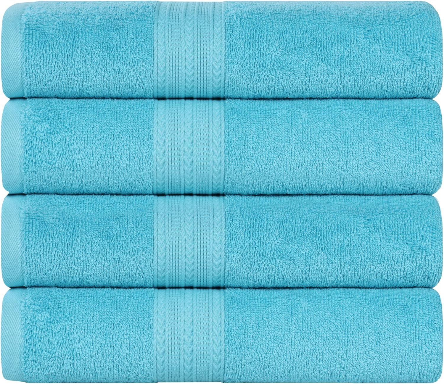 Superior Eco-Friendly Cotton 4-Piece, Turquoise, Bath Towel Set
