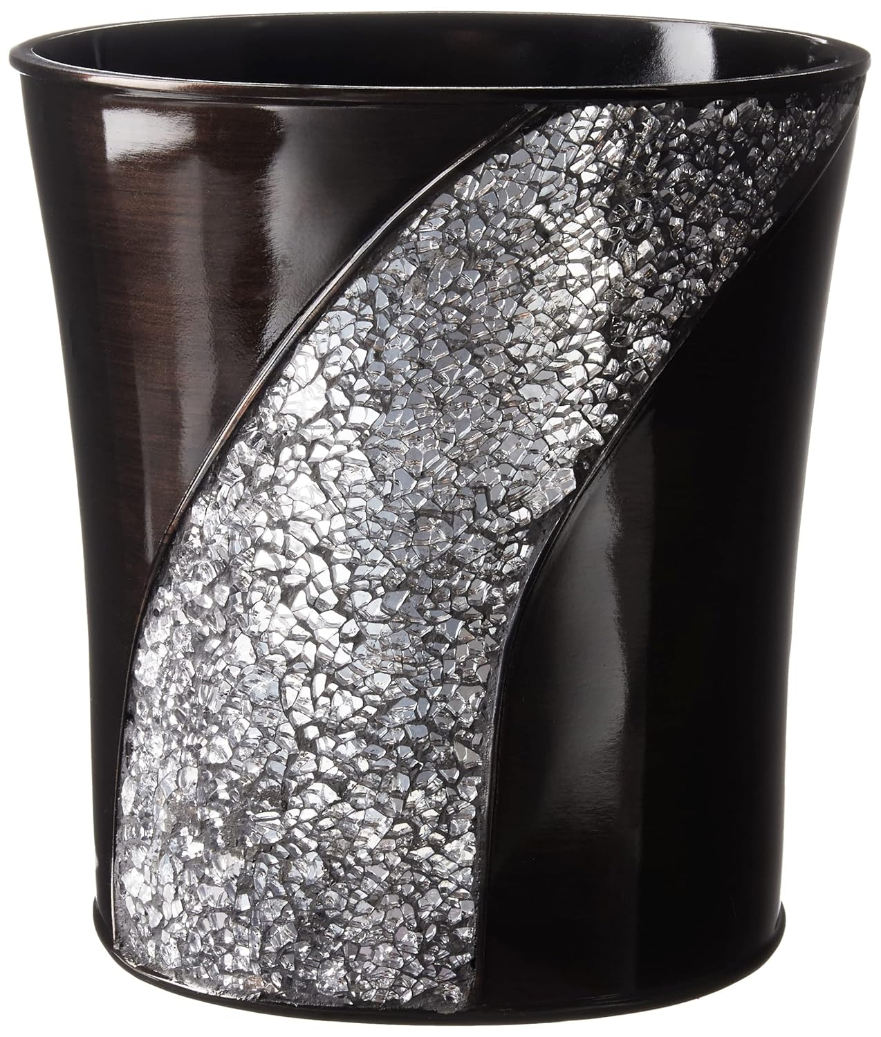 Popular Bath Orb/Brown Sinatra Bath Decor Accessories, Premium, Durable, Acrylic Resin, Eco-Friendly Waste Basket (10"H x 8"W x 8"D)