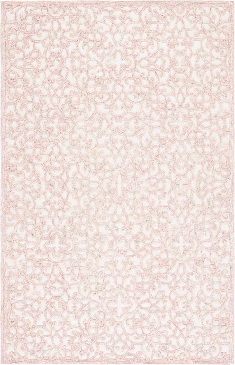 SAFAVIEH Martha Stewart Trace Floral Area Rug, Ivory/Pink, 6' x 9'