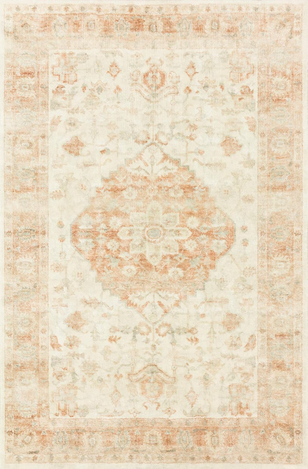 Loloi II Rosette Ivory/Red 7'-6" x 9'-6" Area Rug