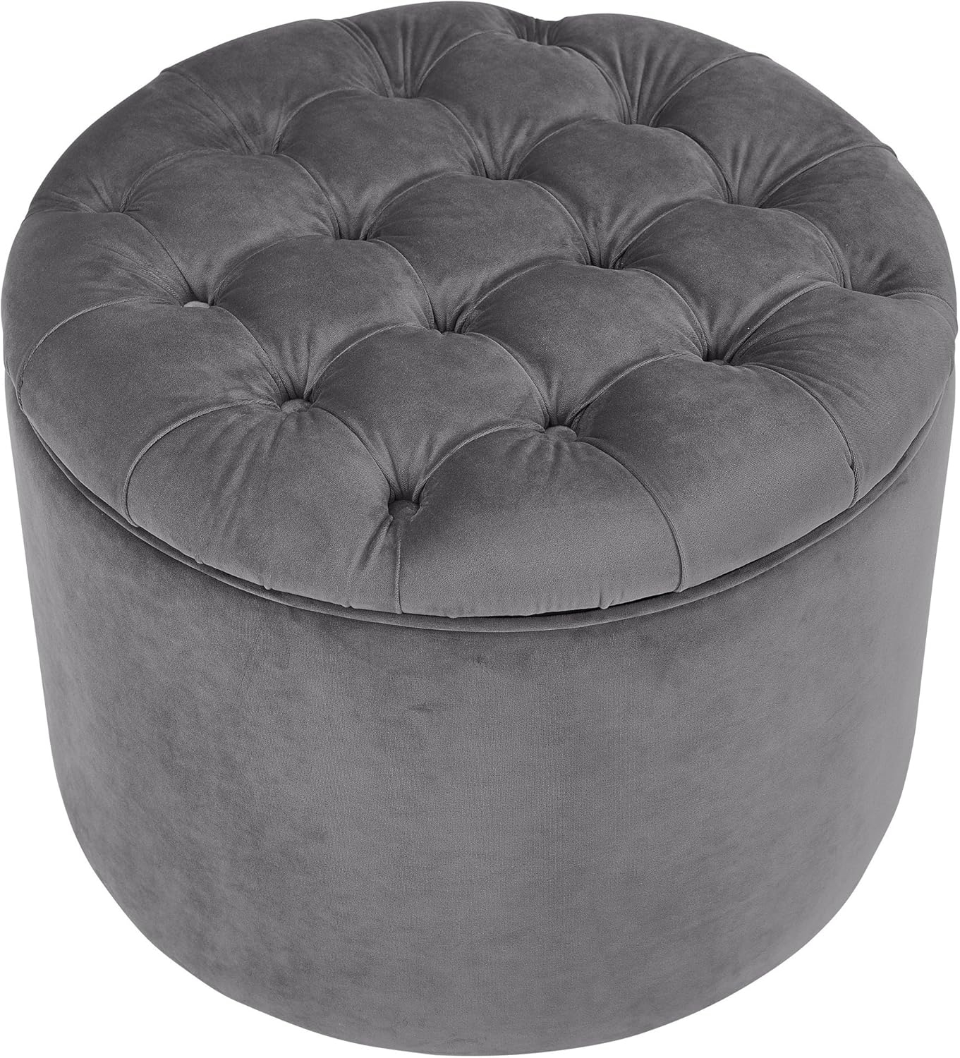 TOV Furniture Queen Velvet Storage Ottoman, Grey