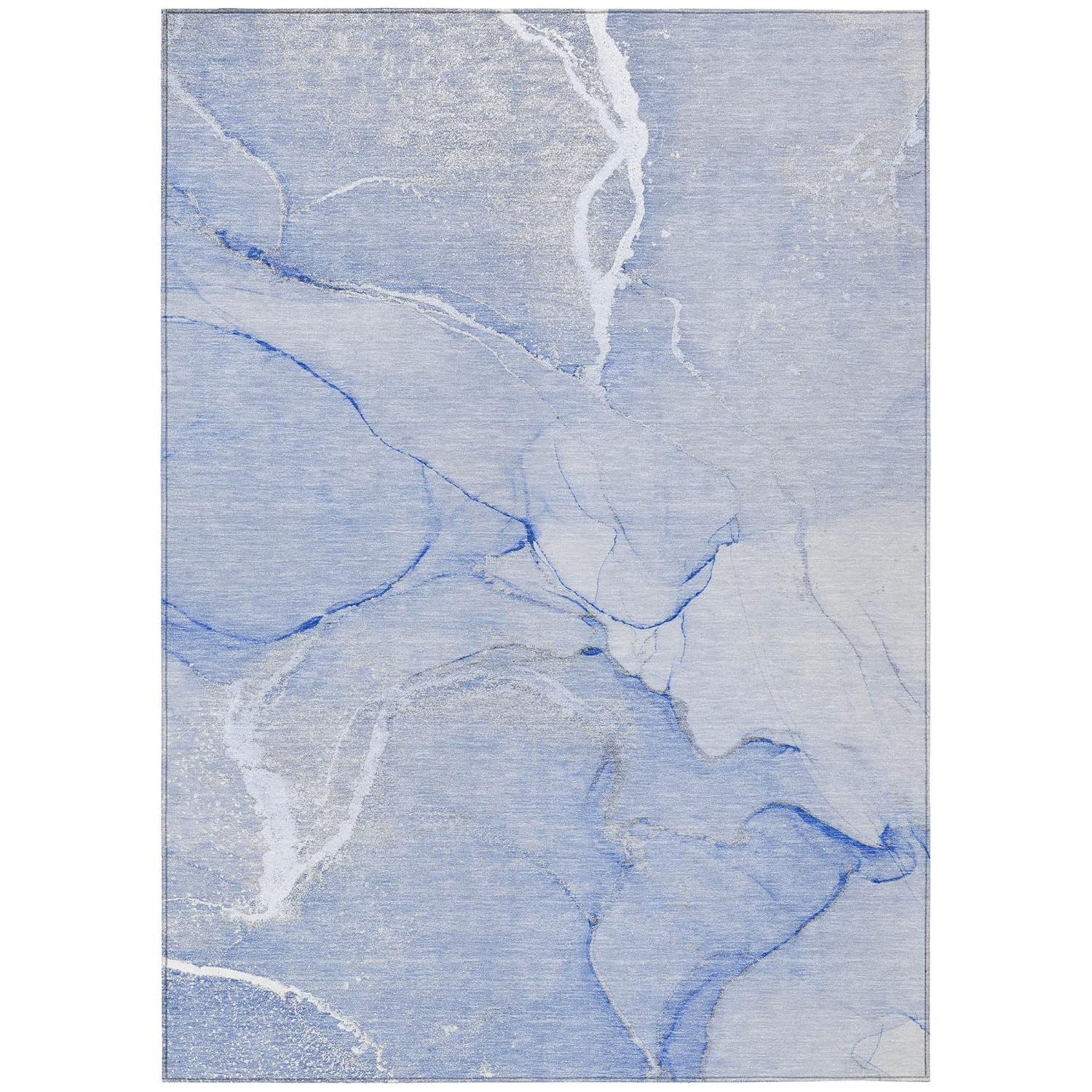 Addison Rugs Chantille ACN510BU 5 x 7 (ft) Polyester Blue Rectangular Indoor/Outdoor Abstract Machine washable Area rug
