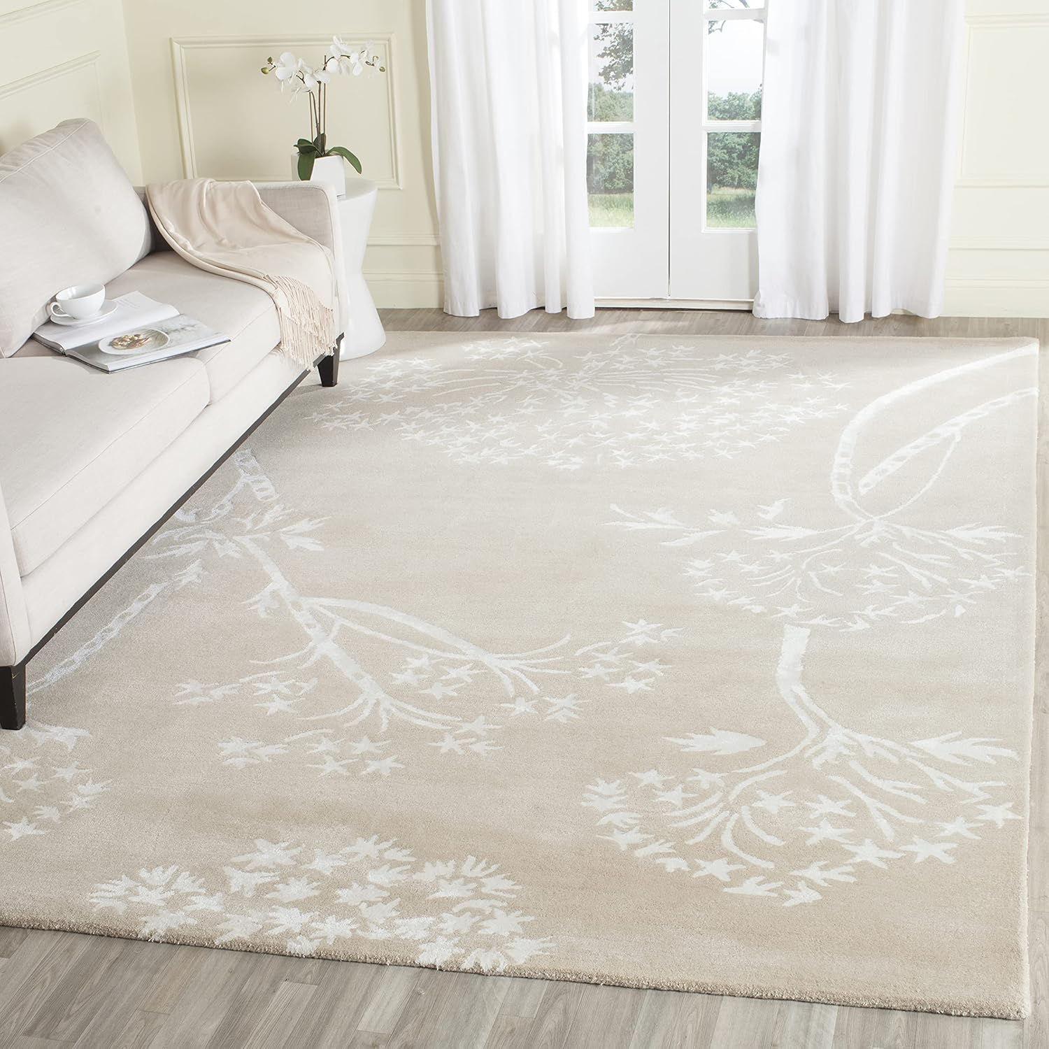 Bella BEL131 Hand Tufted Area Rug - Sand/Ivory - 8'x10' - Safavieh.
