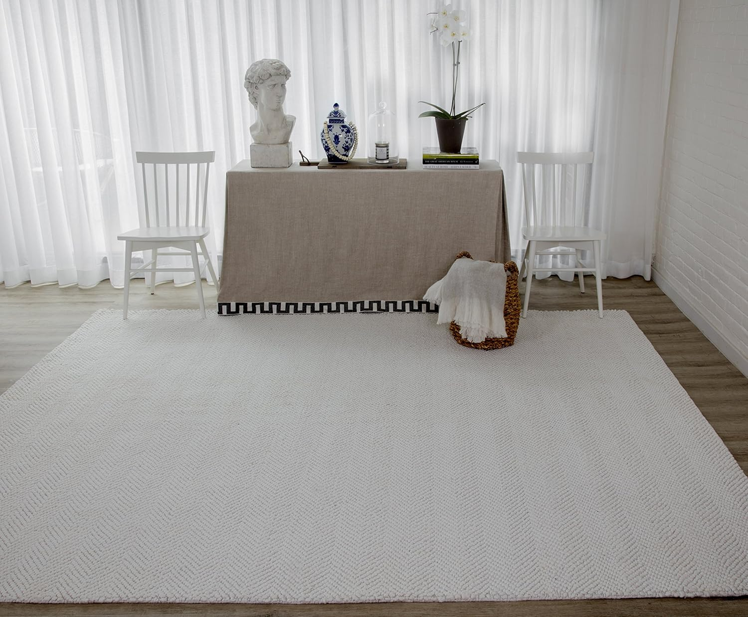 Erin Gates by Momeni Ledgebrook Washington Ivory Hand Woven Wool Area Rug 3'9" X 5'9"