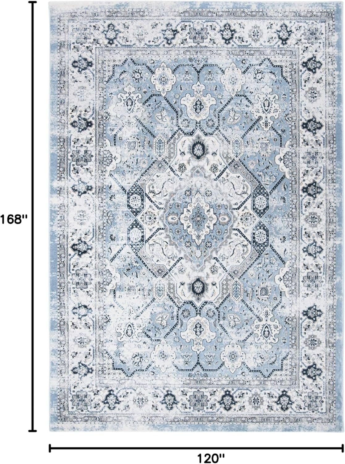 SAFAVIEH Isabella Collection ISA916M Blue / Creme Rug