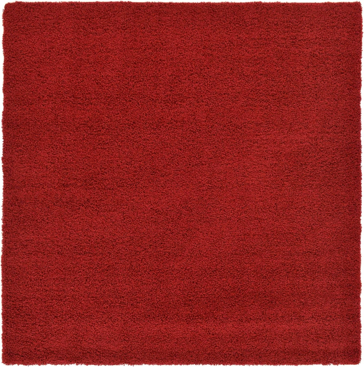 Unique Loom Solid Shag Collection Area Rug (8' Square, Cherry Red)