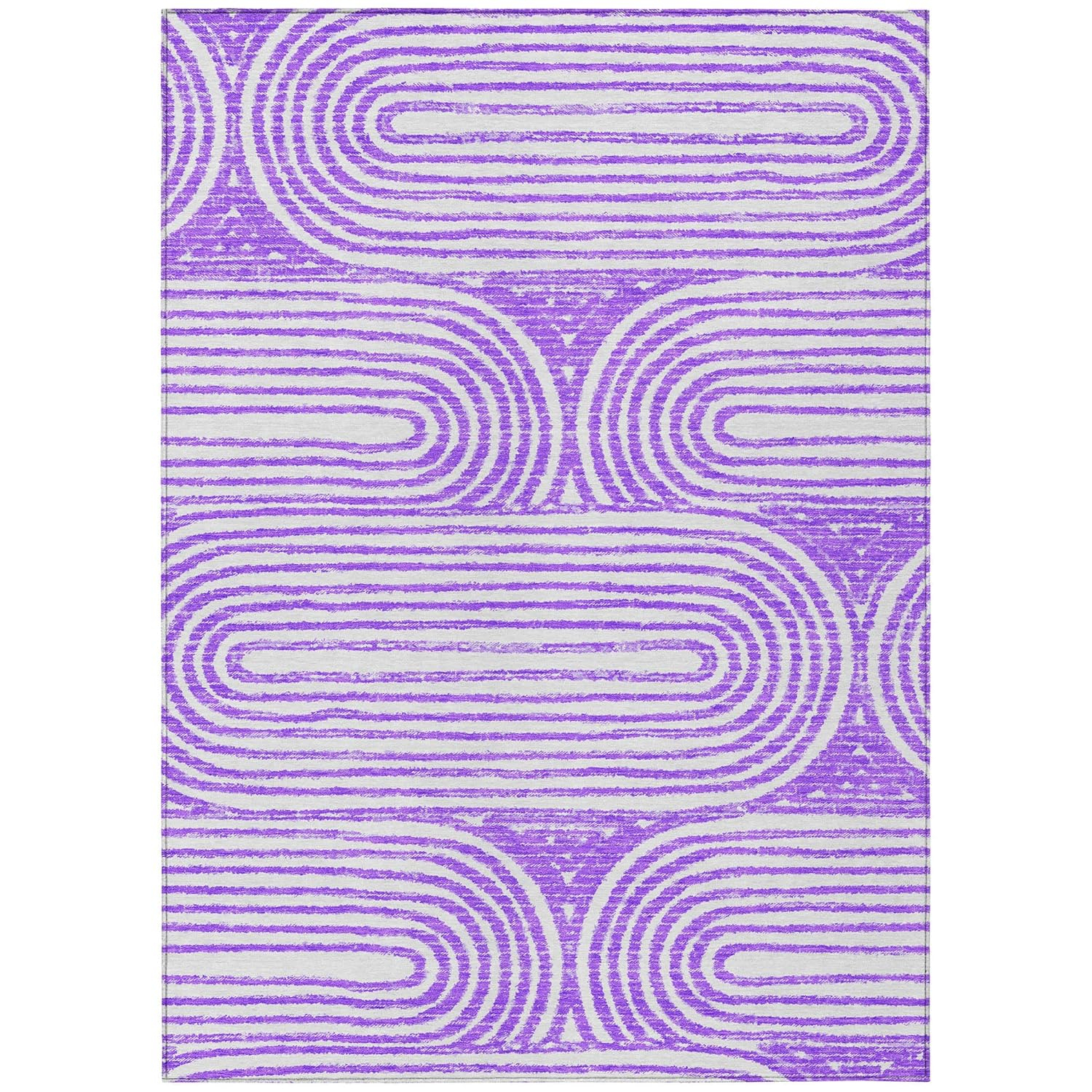 Addison Rugs Chantille ACN140 Purple 3' x 5 Indoor Outdoor Area Rug, Stain Resistant, Machine Washable, Non Shedding, Bedroom, Living Room, Dining Room, Kitchen Rug
