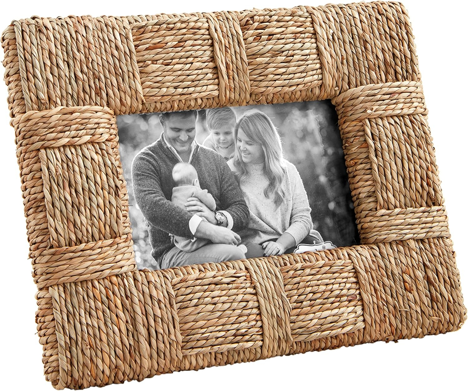Natural Seagrass 4x6 Photo Frame with Easel Back