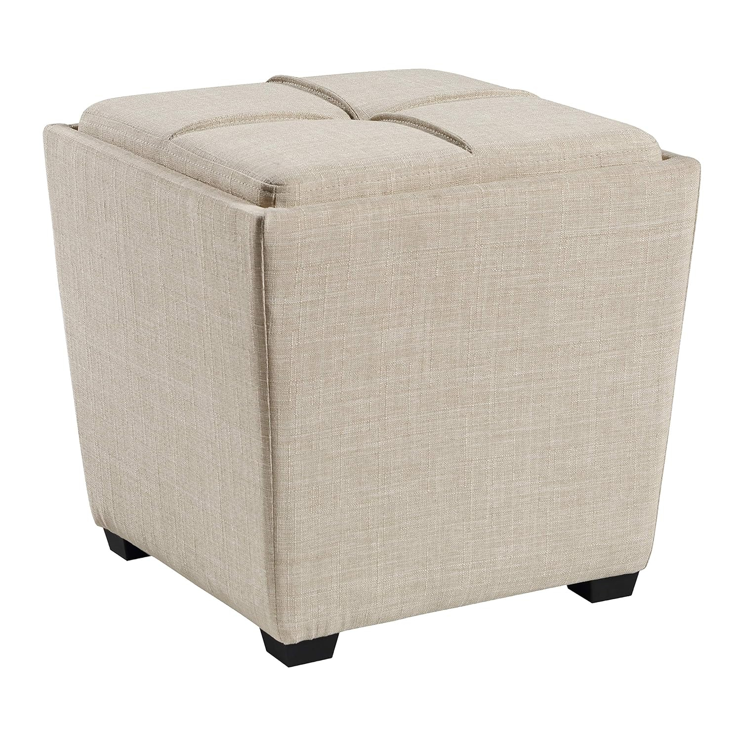 Rockford Storage Ottoman in Cream Fabric