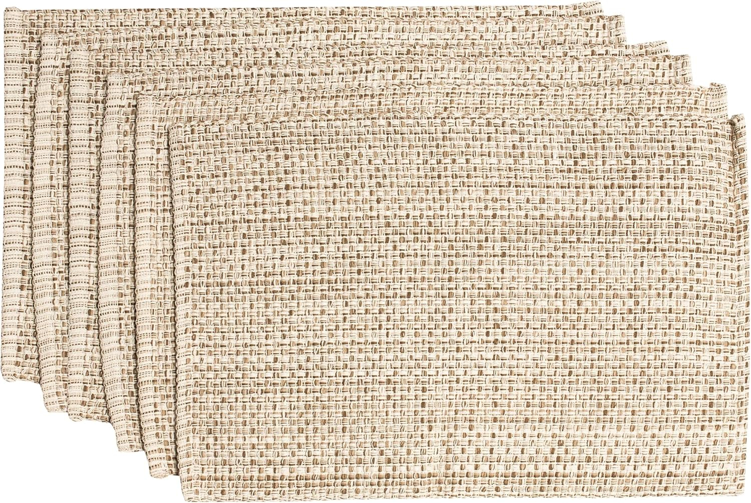 bed bath n more Trends Collection 100-percent Cotton Two-tone Placemats (2, 4 or 6) Eggshell Set of 6