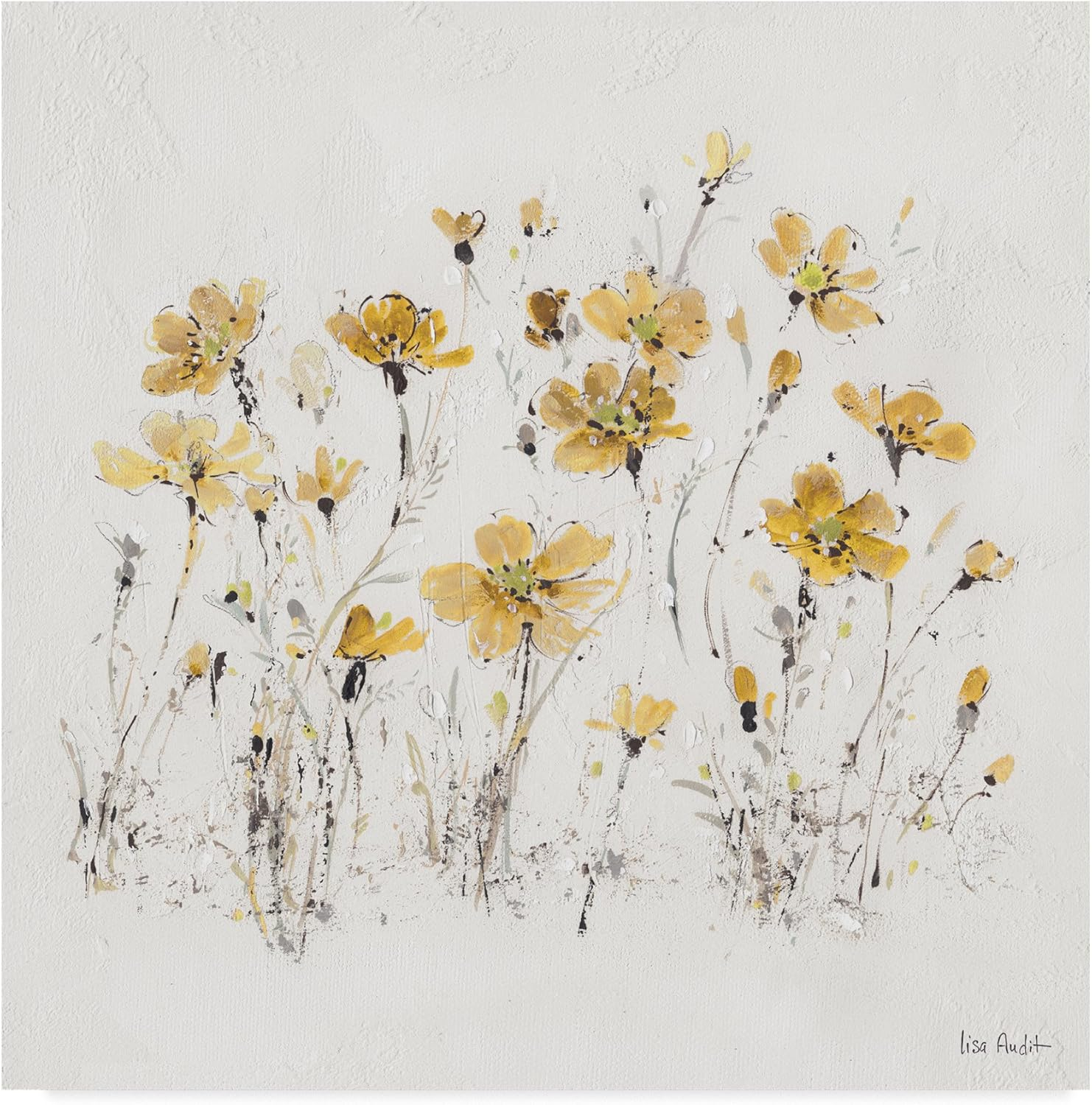 Trademark Fine Art 'Wildflowers III Yellow' Canvas Art by Lisa Audit