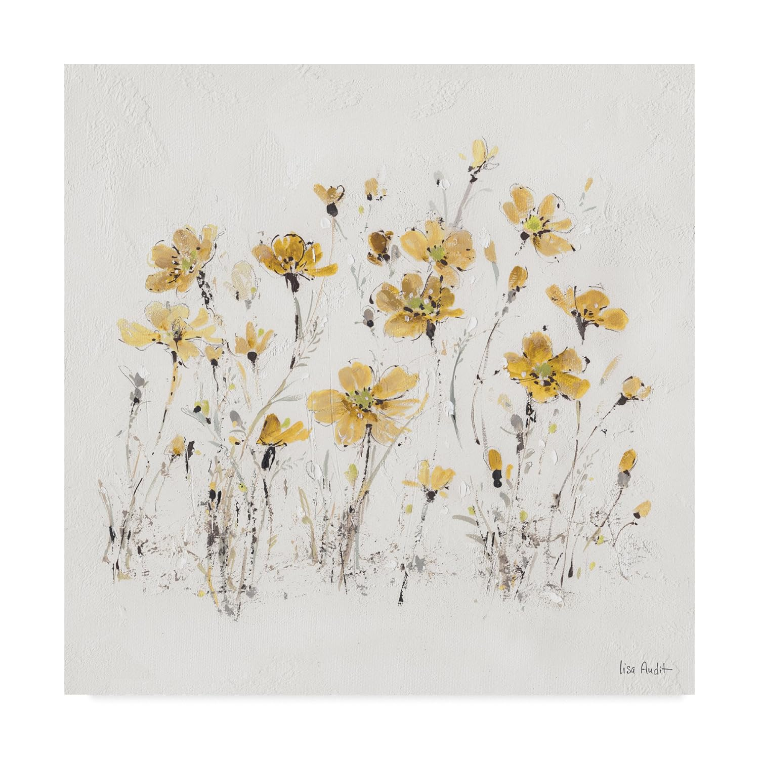 Trademark Fine Art 'Wildflowers III Yellow' Canvas Art by Lisa Audit