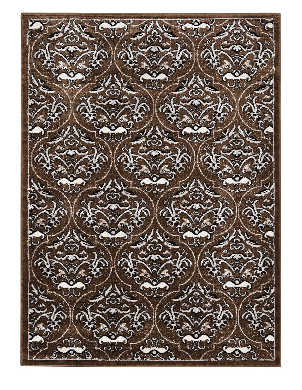 Linon Elegance England Power Loomed Polypropylene 8'x10' Rug in Brown