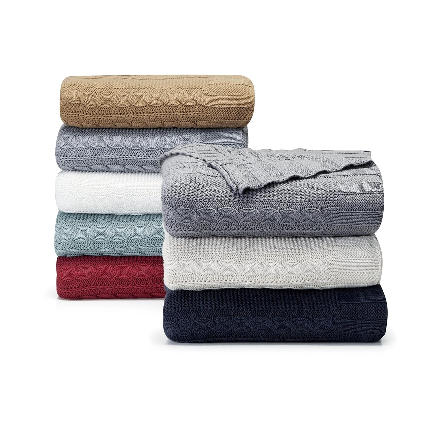 VCNY Dublin Cable Knit Throw Blanket, 50" x 70"