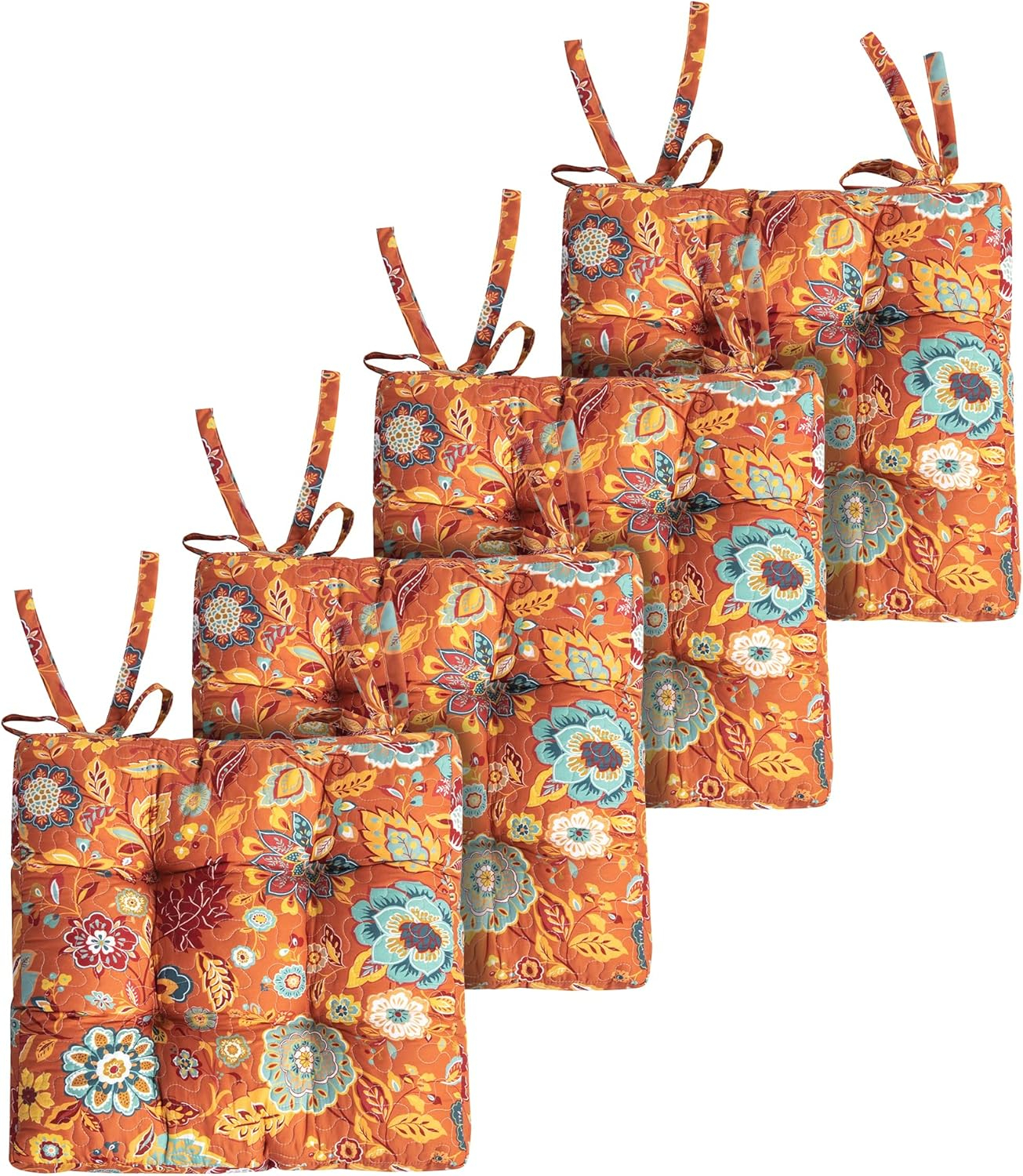 Greenland Home Triple-Cushioned Chair Pad, Set of 4, 18x18-inch (4), Astoria 4 Count