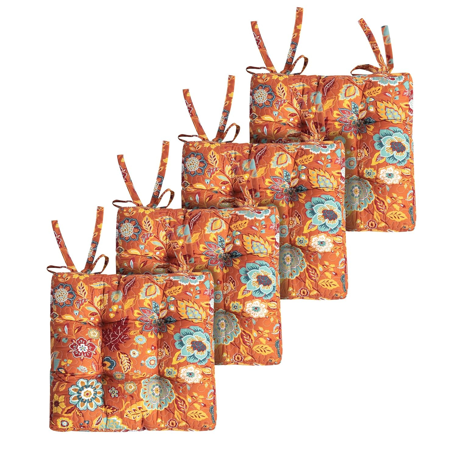 Greenland Home Triple-Cushioned Chair Pad, Set of 4, 18x18-inch (4), Astoria 4 Count