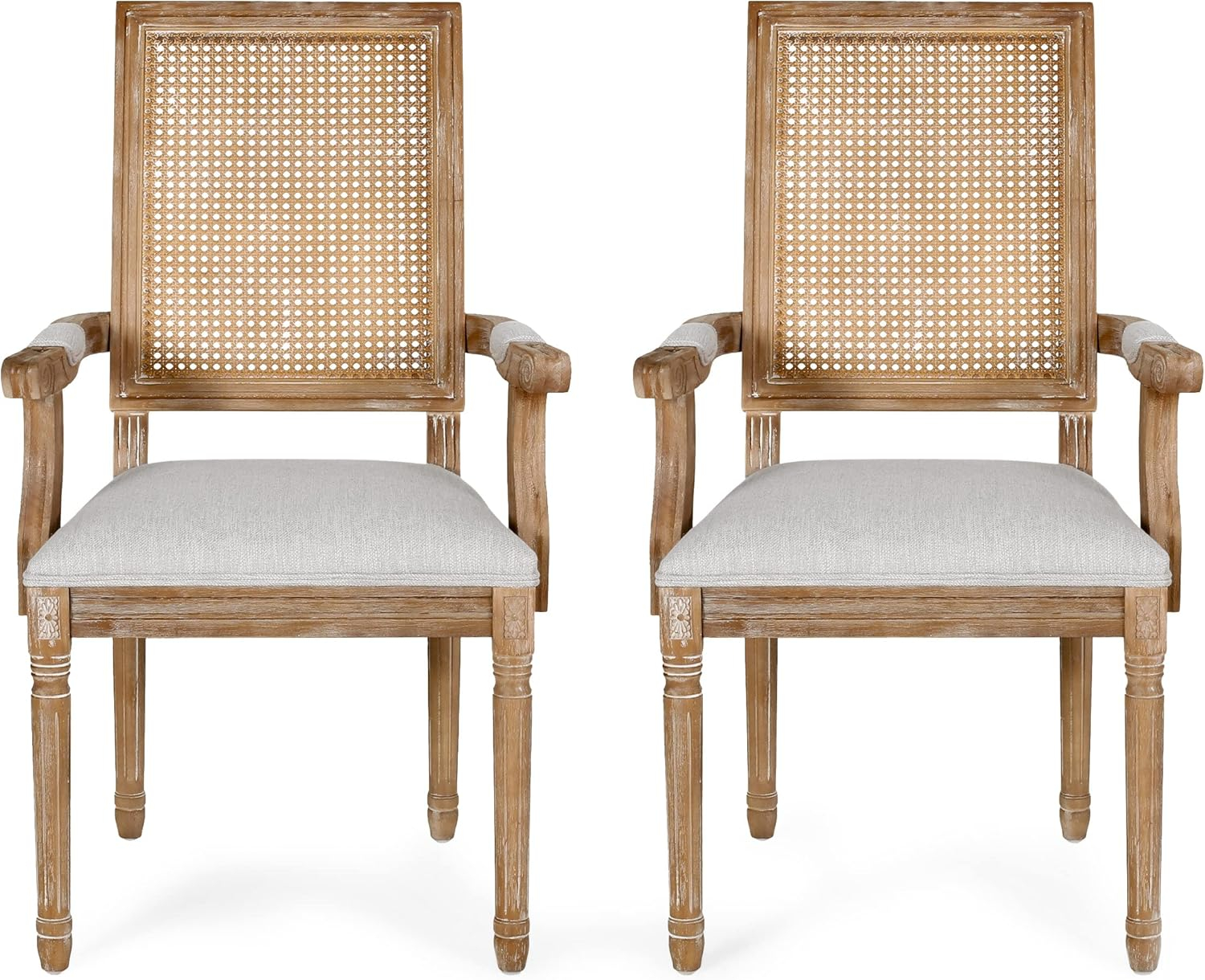 Christopher Knight Home Maria DINING CHAIR SETS, Light Grey + Natural