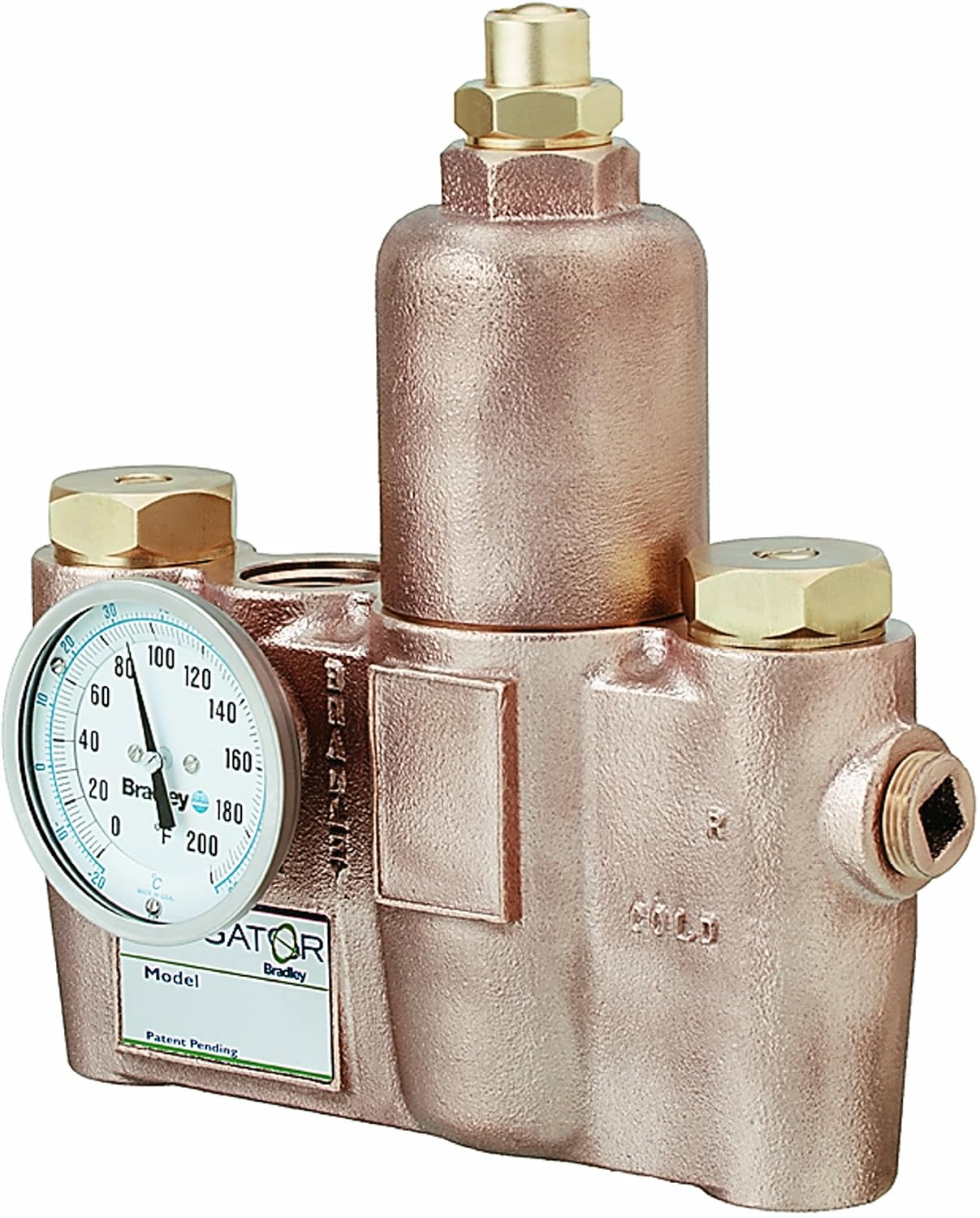 Bradley S19-2100 Stainless Steel Navigator EFX25 Emergency Fixture Thermostatic Mixing Safety Valve, 85 degrees F Maximum Temperature, 36 GPM