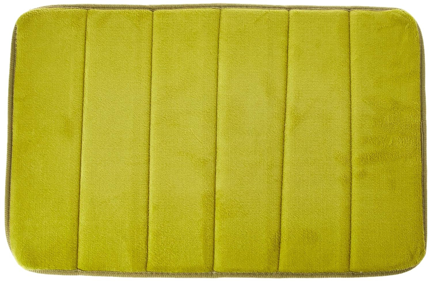 WPM Soft and Absorbent Memory Foam Sage Polyester Bath Rug, 17" x 24", Slip Resistant