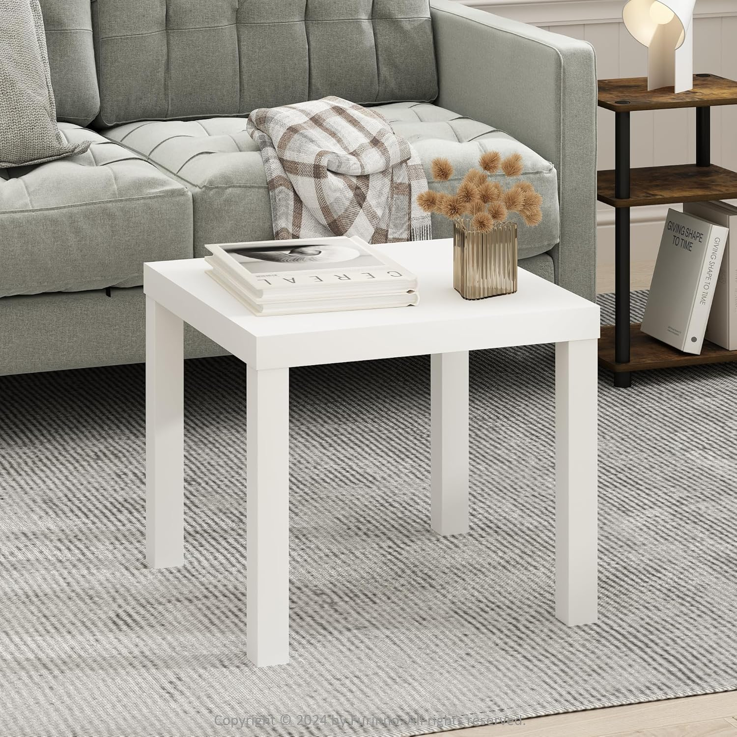 Furinno Simple Square Coffee Table, Side Table, White