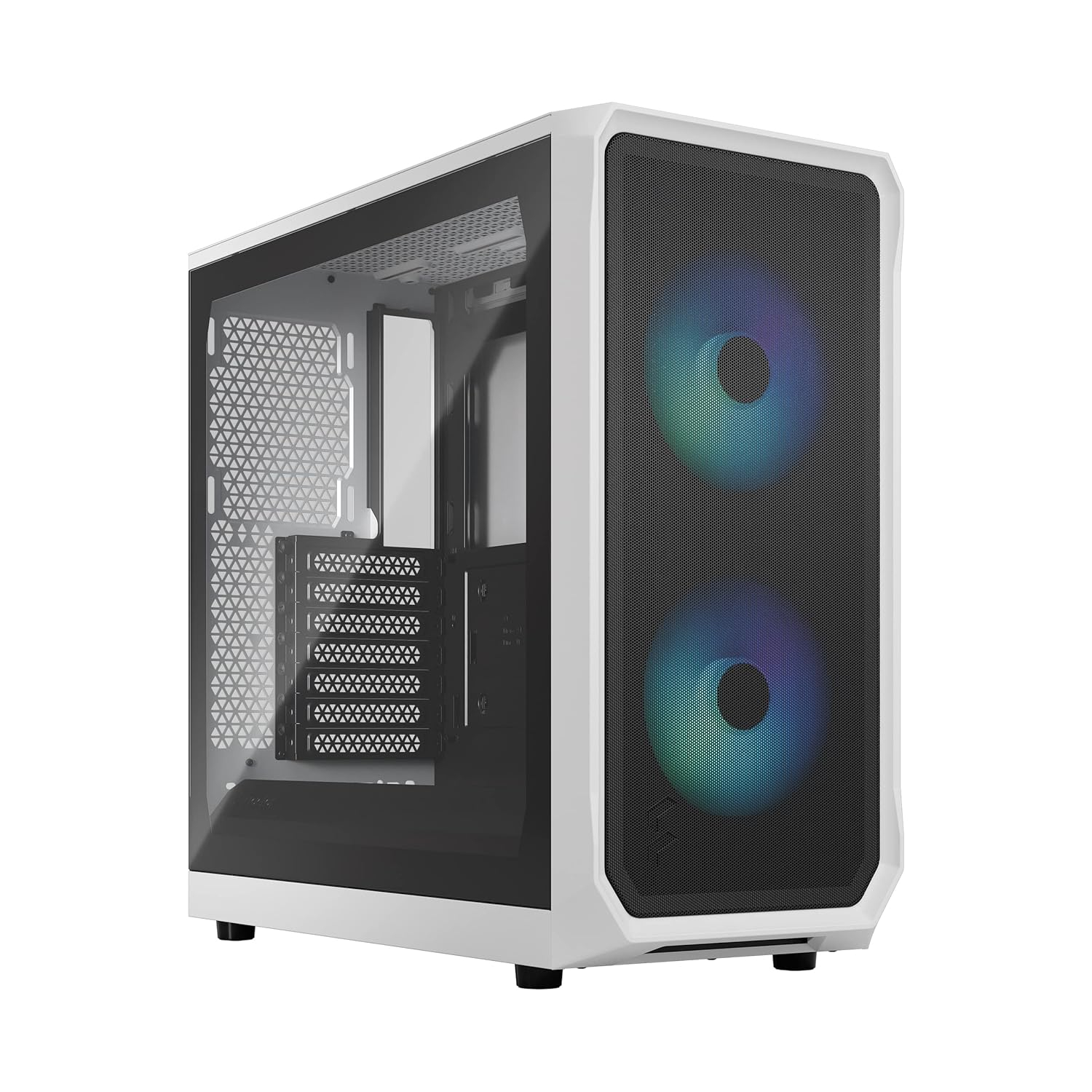 Fractal Design Focus 2 RGB White ATX mATX Mini ITX Clear Tinted Tempered Glass Mid Tower Computer Case