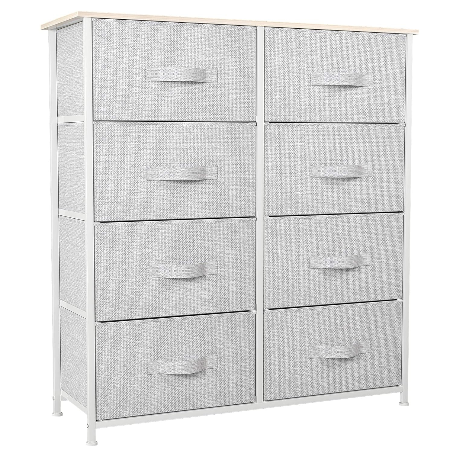 YITAHOME 8 Drawers Dresser - Fabric Storage Tower, Organizer Unit for Bedroom, Living Room & Closets - Sturdy Steel Frame, Easy Pull Fabric Bins & Wooden Top