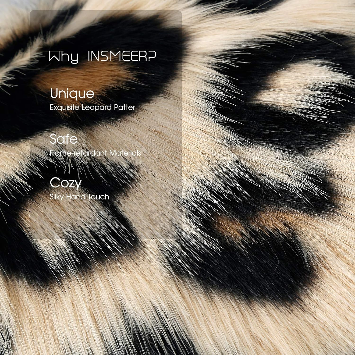 INSMEER 1PC True Leopard Print Pillow Case Decorative Faux Fur Leopard Pillow Covers Plush Shaggy Cheetah Pillow Cases for Bedroom Couch Sofa 18x18inch