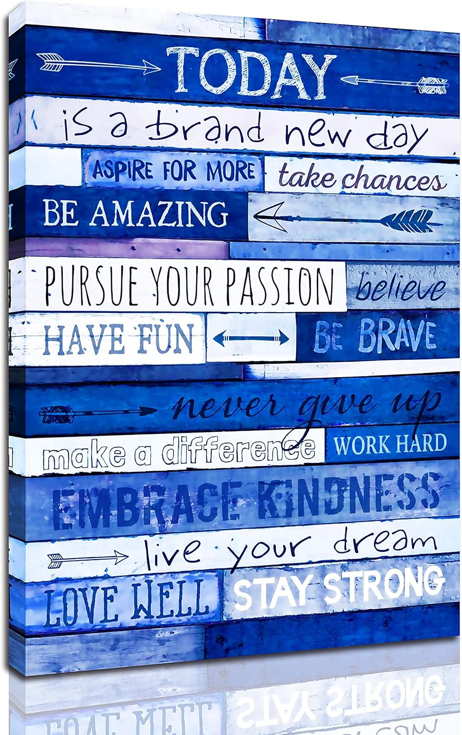 Inspirational Wall Art for Office Motivational Poster Quotes Blue Wall Decor Canvas Prints Framed Positive Affirmations Wall Decor for Room Modern Words \u200bArtwork 12x16