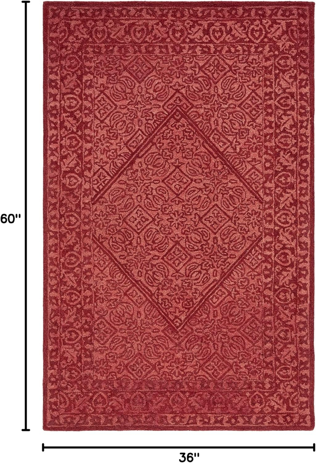 SAFAVIEH Dip Dye Felicia Floral Area Rug, Red, 3' x 5'