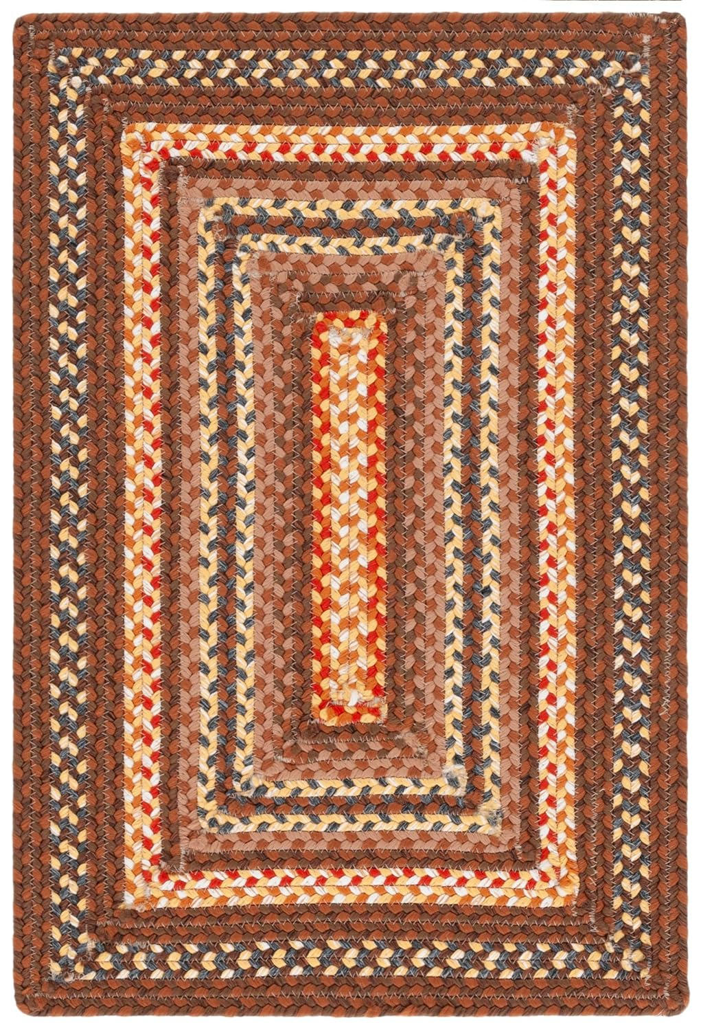 SAFAVIEH Braided Angel Bordered Machine Washable Reversible Area Rug, Brown/Light Brown, 2' x 3'