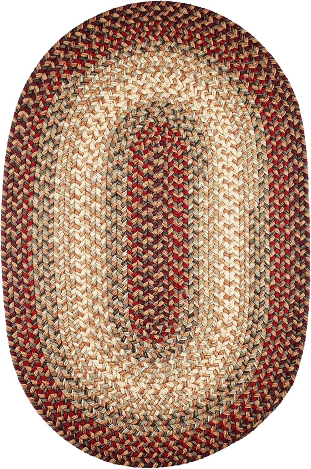 Rhody Rug Easy Living EL73 Spanish Red 2' x 4' Oval Runner - Braided Area Rug, Home Decor, Floor Mat or Bedroom Rug - Easy Care, Ideal for High Traffic Areas in Hallway and Living Room - Made in USA