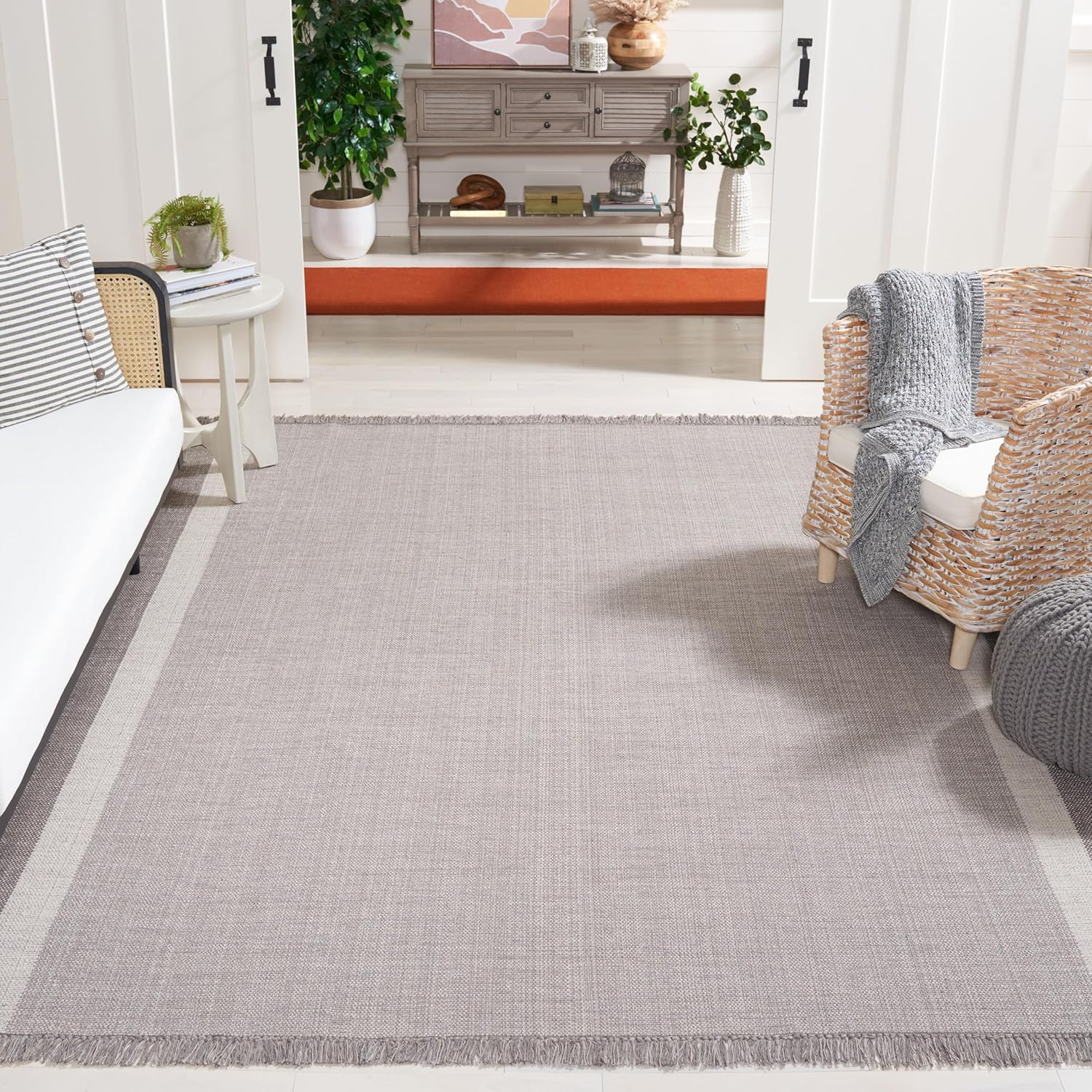Safavieh Montauk Burleigh 9 x 12 (ft) Cotton Ivory/Beige Rectangular Indoor Abstract Coastal Area rug