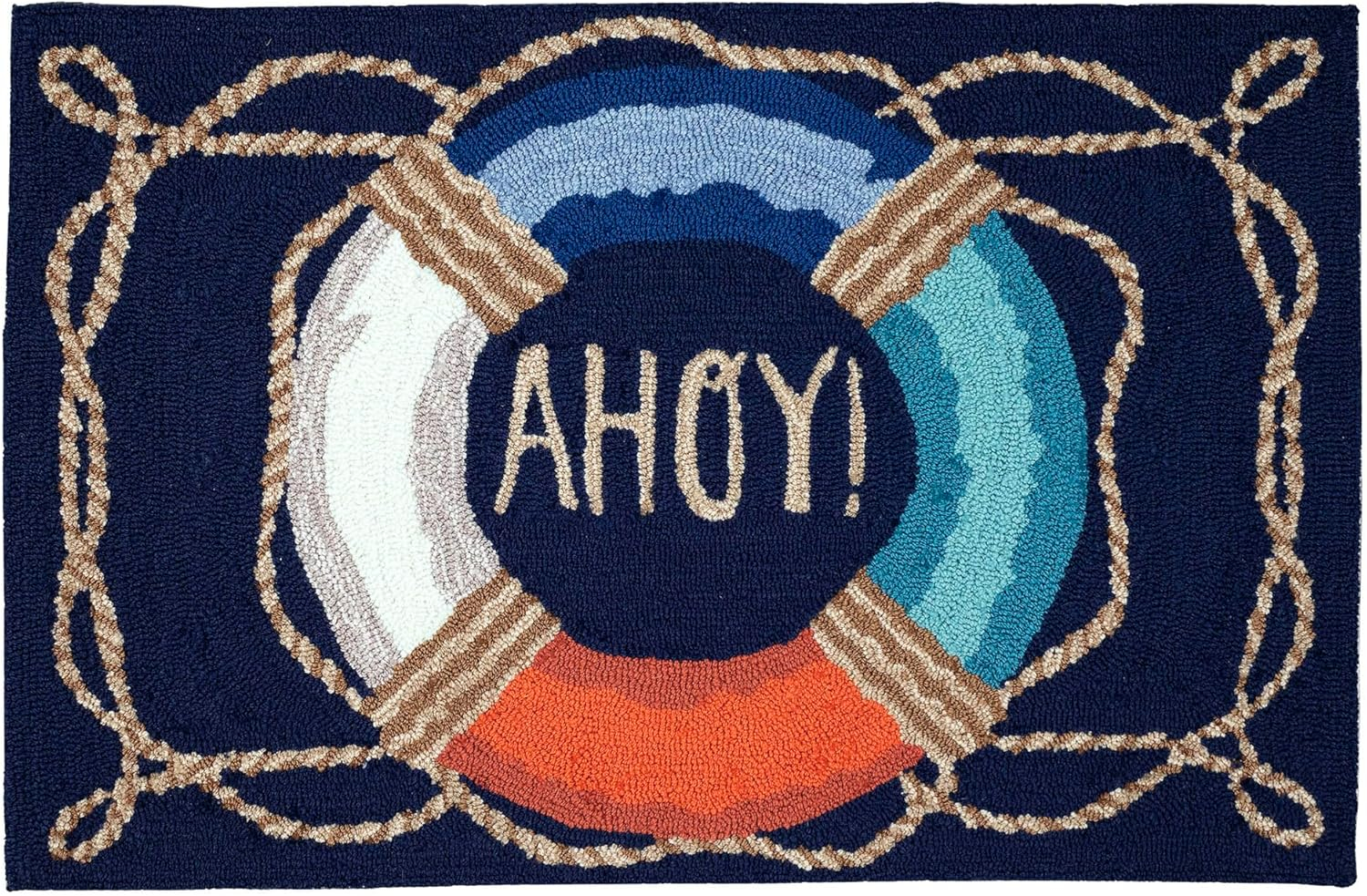 Liora Manne Frontporch Anchor Indoor/Outdoor Rug Navy 2' x 3'