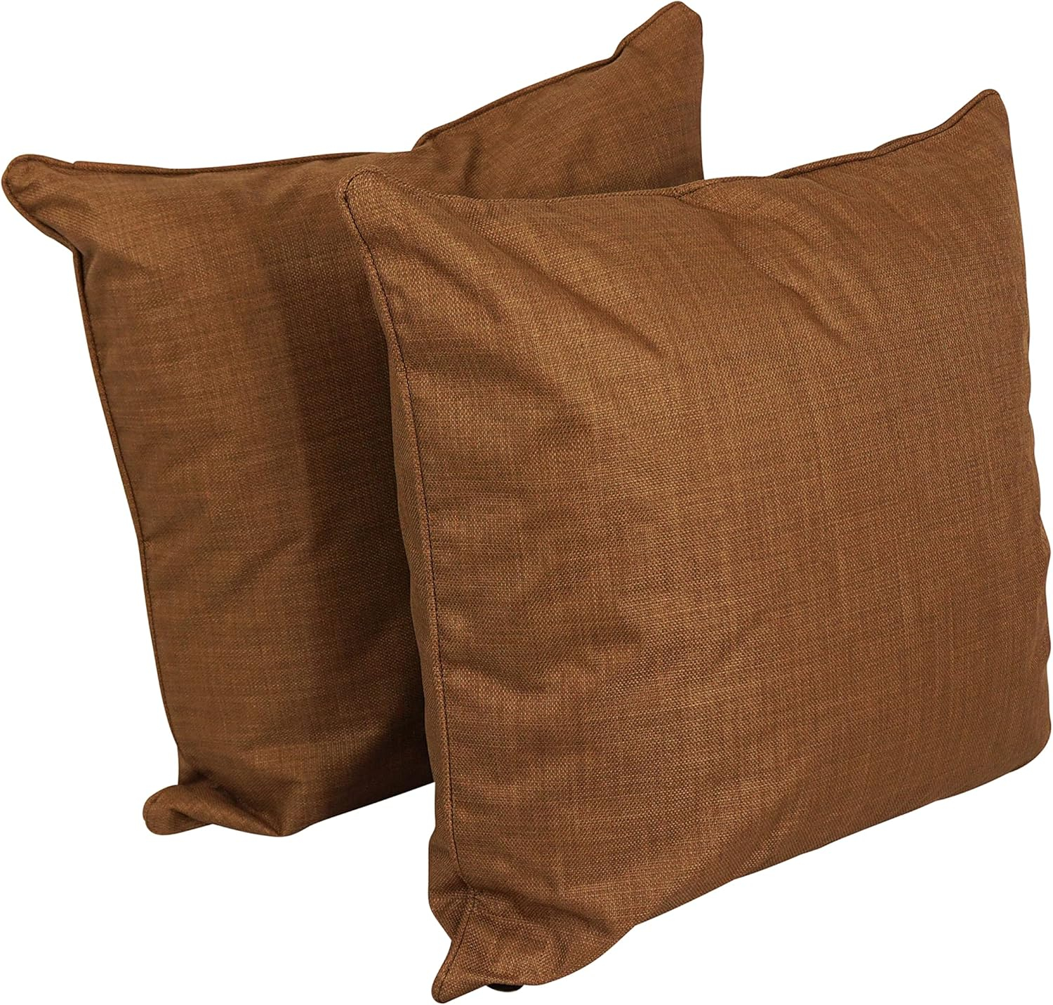 Mocha 25" Double-Corded Spun Polyester Square Floor Pillows, Set of 2