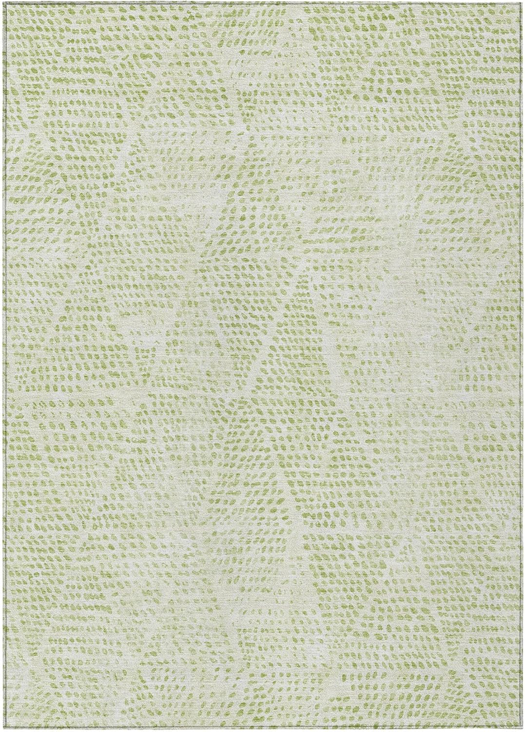 Aloe Green Diamond Pattern Washable 10' x 14' Area Rug