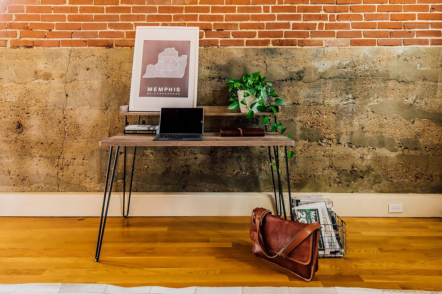 OneSpace Avalon Simple Computer Desk, Classic Oak, Model: 50-2003CO