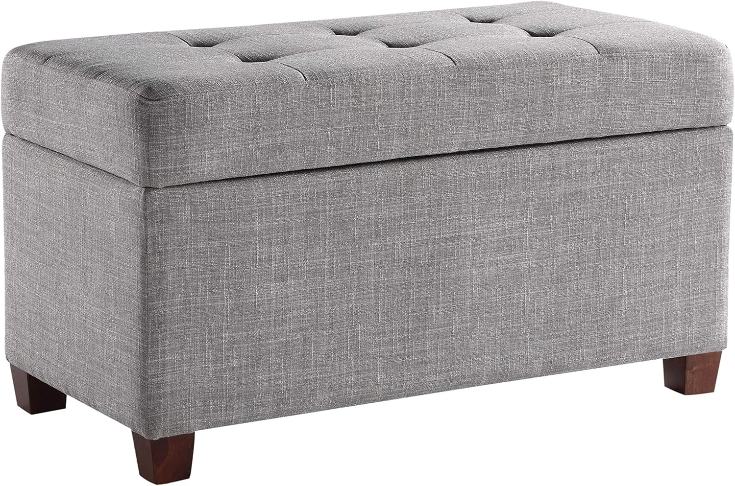 OSP Home Furnishings Storage Ottoman in Dove Gray Fabric
