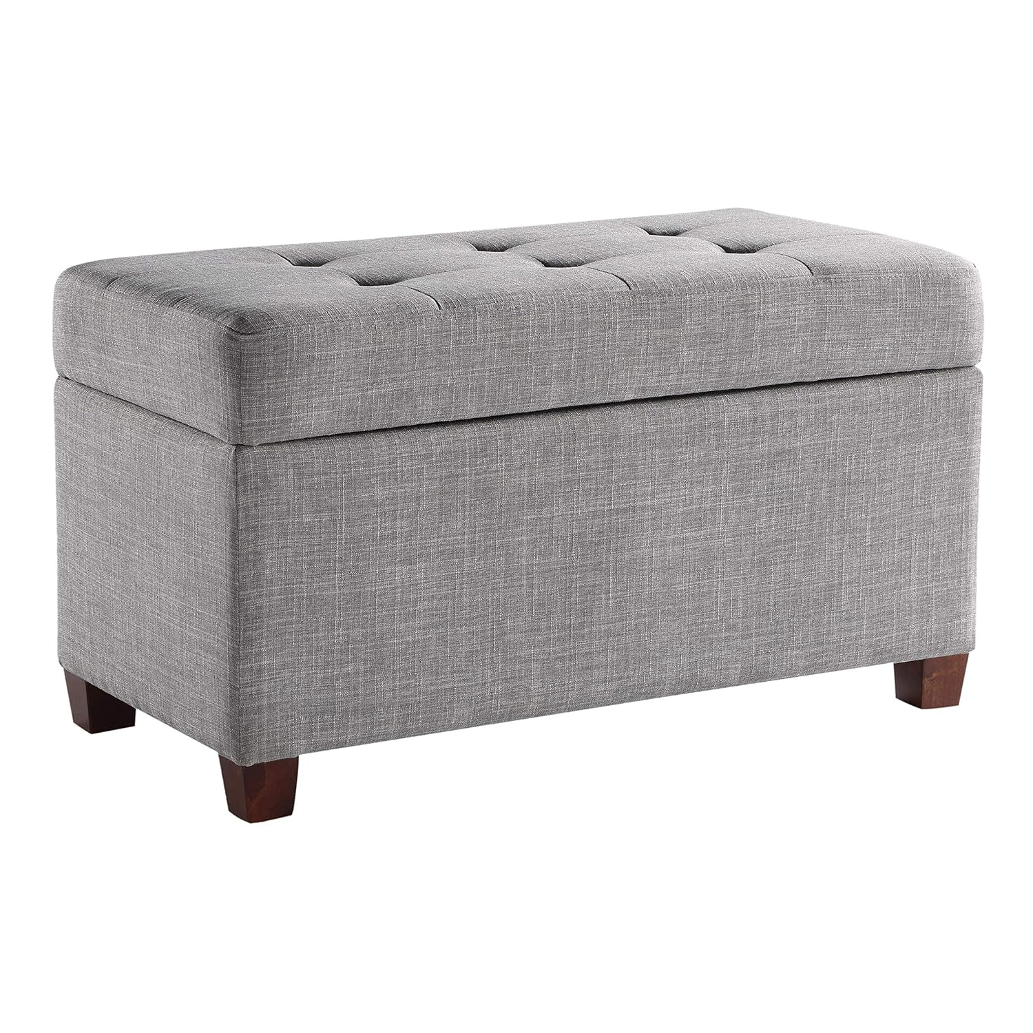 OSP Home Furnishings Storage Ottoman in Dove Gray Fabric