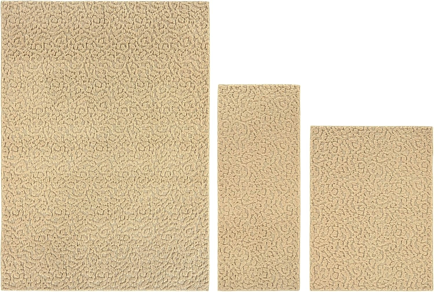 Garland Rug Ivy Indoor Rug Set, 3 Piece Set (5'x7', 3'x4', & 2'x5') Tan