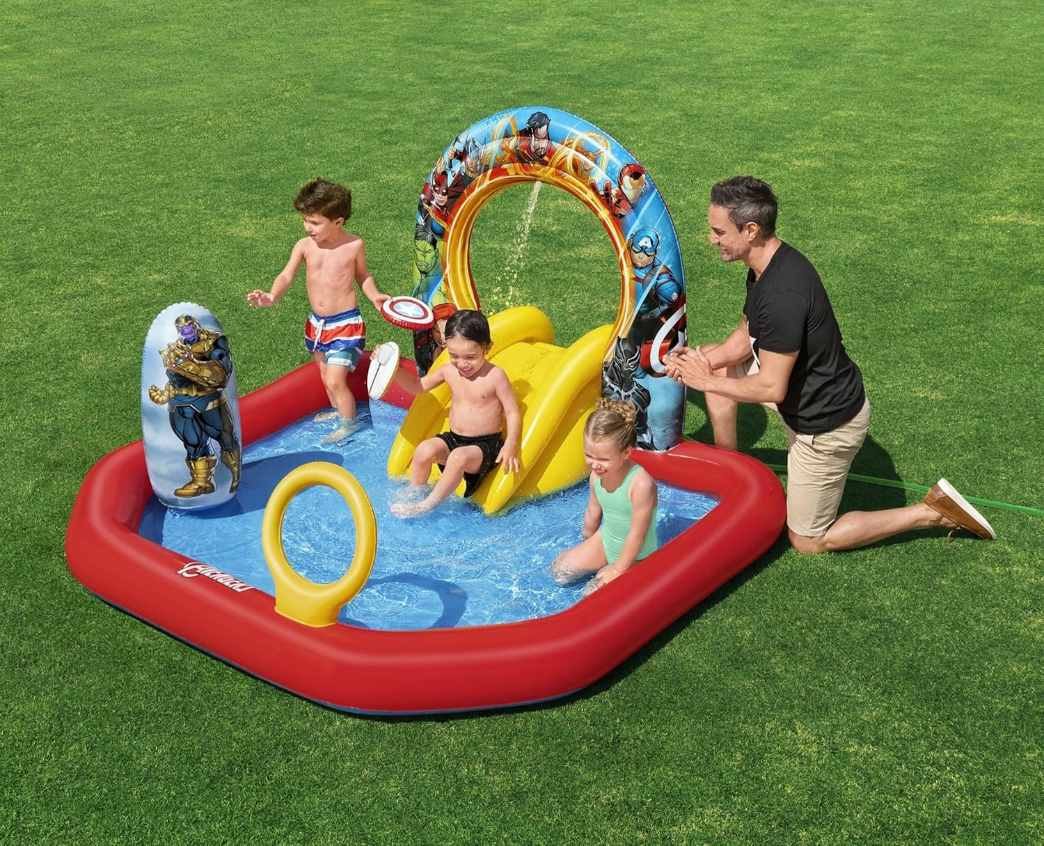 Bestway Marvel's Avengers Assemble Kids Inflatable Water Play Center | Outdoor Summer Pool Toy for Children Ages 2+
