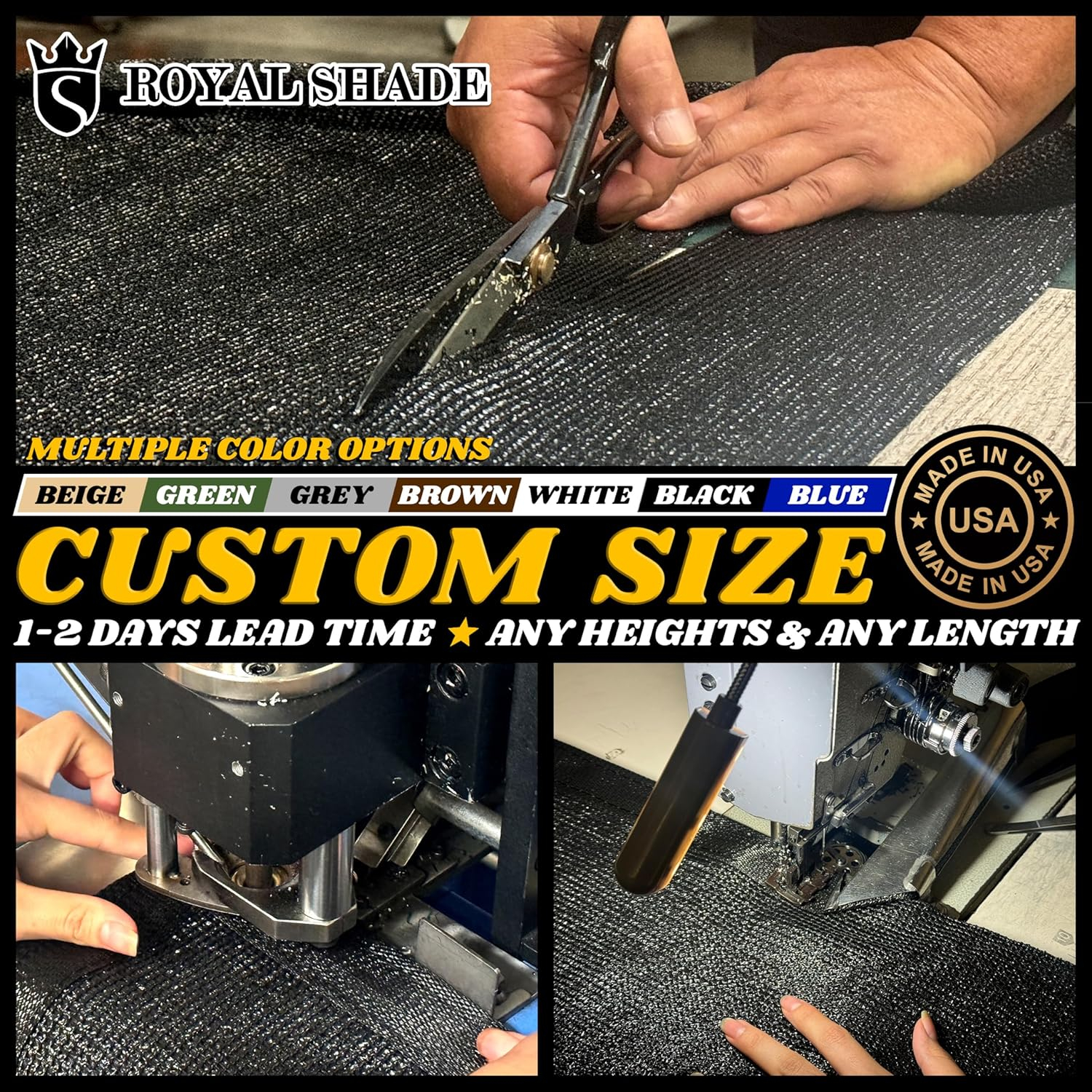 Royal Shade 6' x 50' Brown Fence Privacy Screen Cover Windscreen with Heavy Duty Brass Grommets - Cable Zip Ties Include (We Make Custom Size)