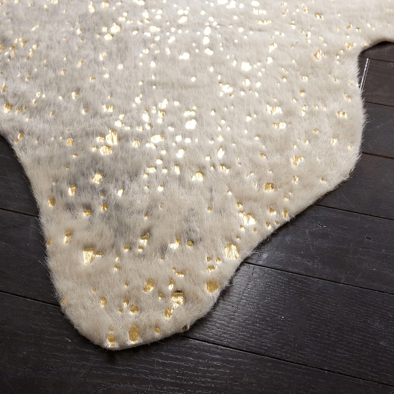 SAFAVIEH Faux Cow Hide Daithi Novelty Area Rug, Grey/Beige, 3' x 5'